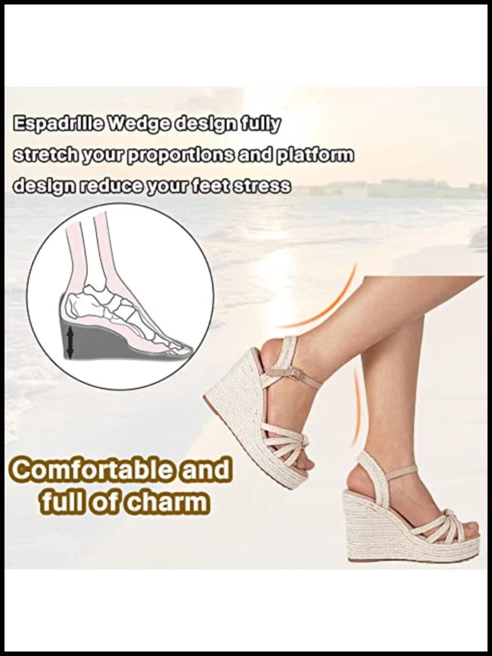 Buckle Ankle Strap Wedge Platform Sandals Espadrilles